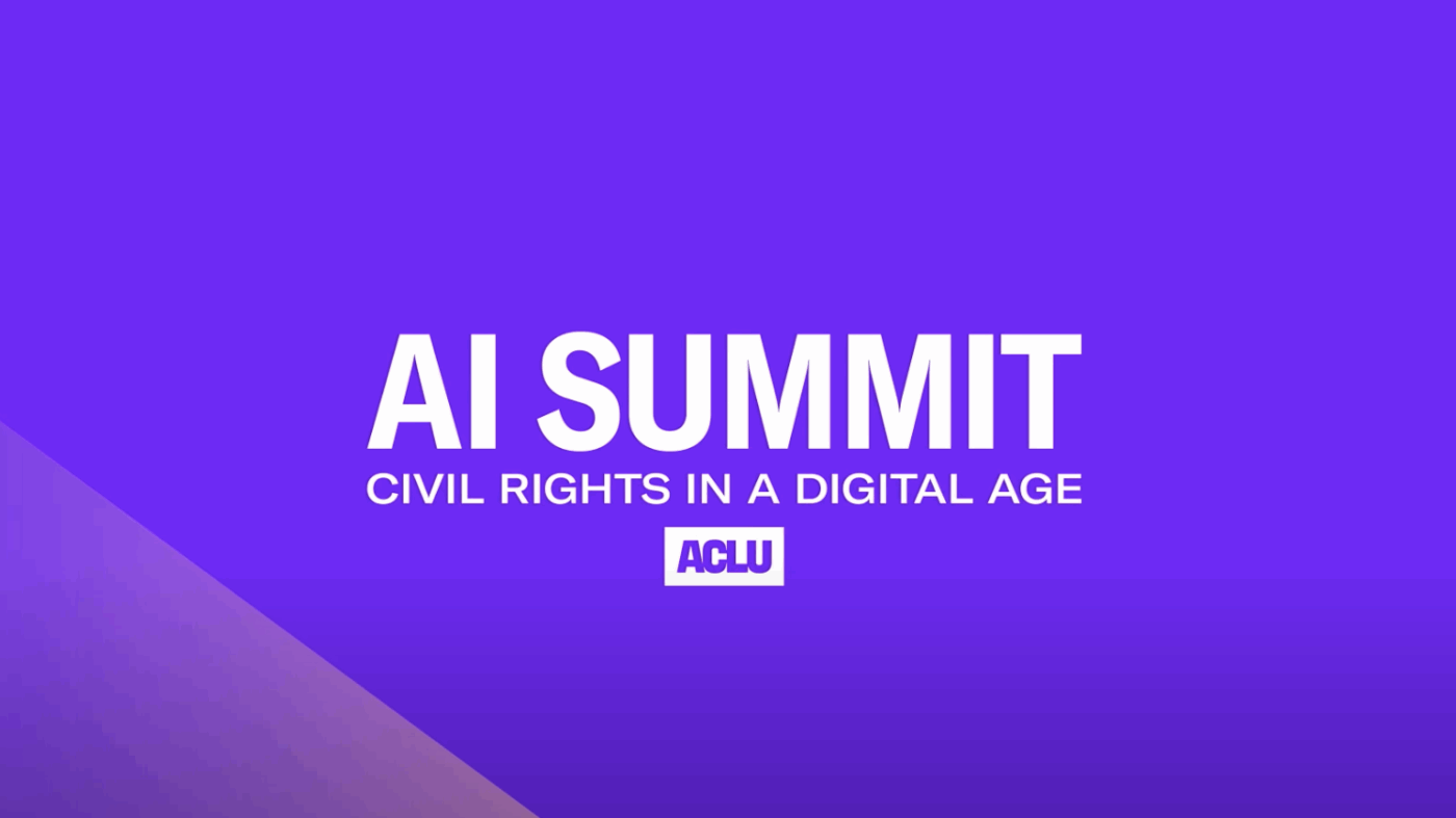 A graphic that says "AI Summit — Civil Rights in a Digital Age."